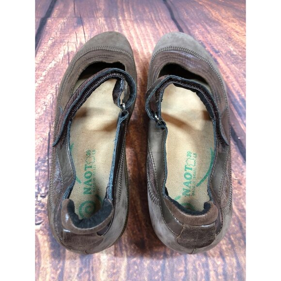 NAOT Kirei Brown Suede Leather Mary Jane Shoes Womens 39 / 8 (2e14) - Picture 4 of 10